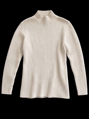 Lauren Ralph Lauren Light Beige Ribbed Mock Neck Sweater